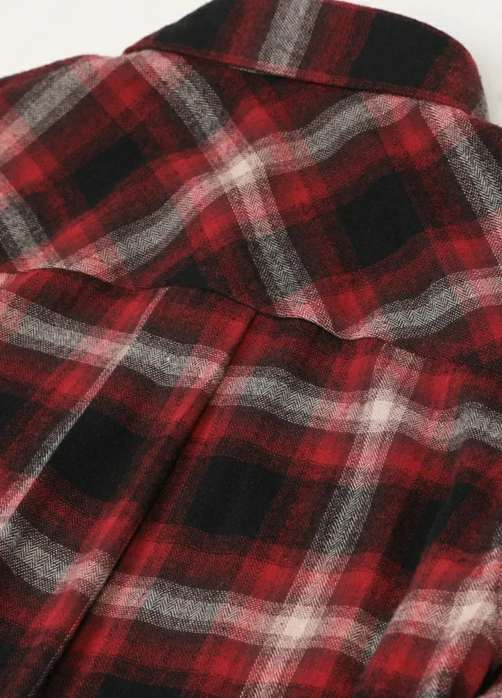 Women's Soft Flannel Shirt, Roll Up Sleeve